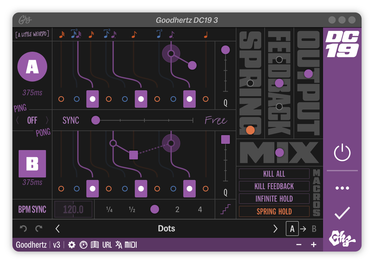 A screenshot of the DC19 interface