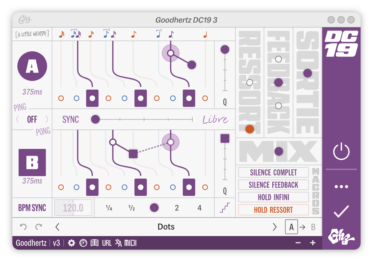 A screenshot of the DC19 interface