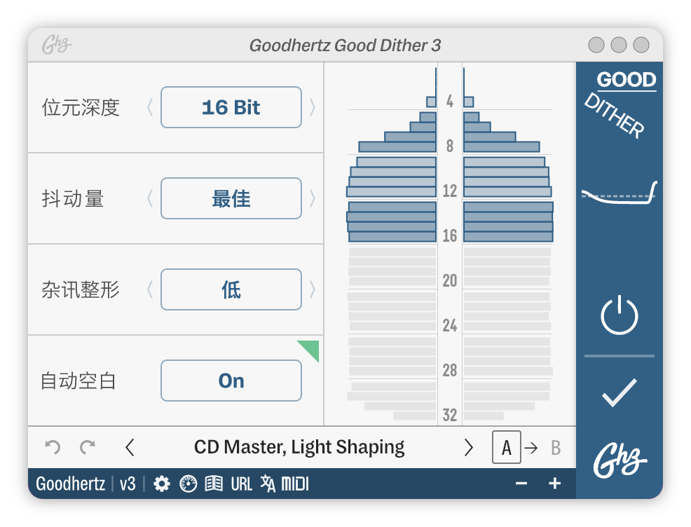 A screenshot of the Good Dither interface