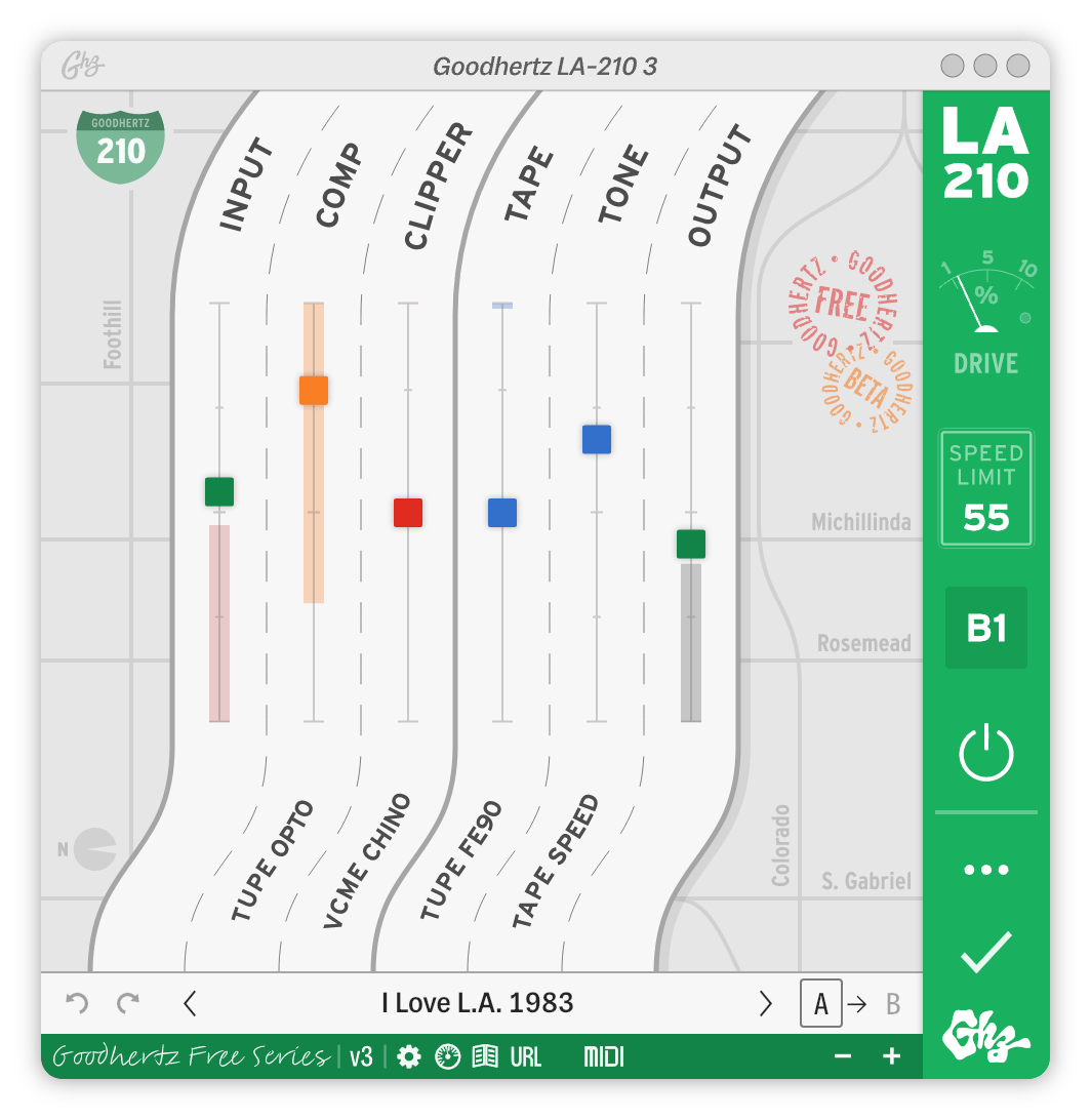 A screenshot of the LA-210 interface