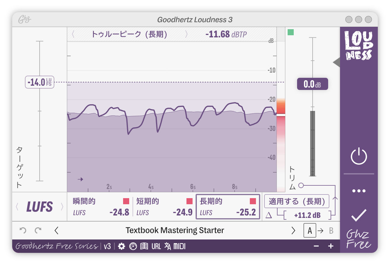 A screenshot of the Loudness interface