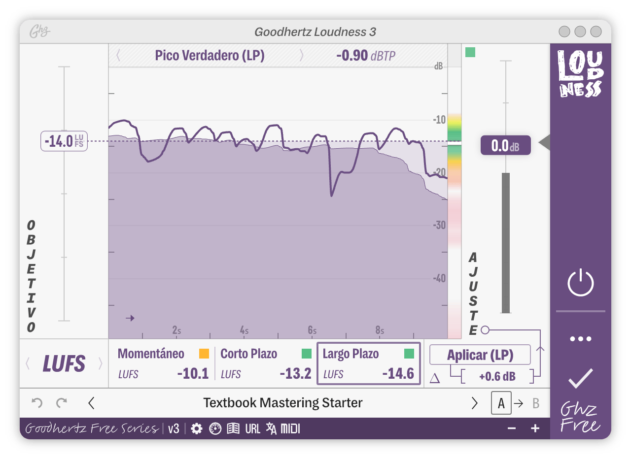 A screenshot of the Loudness interface