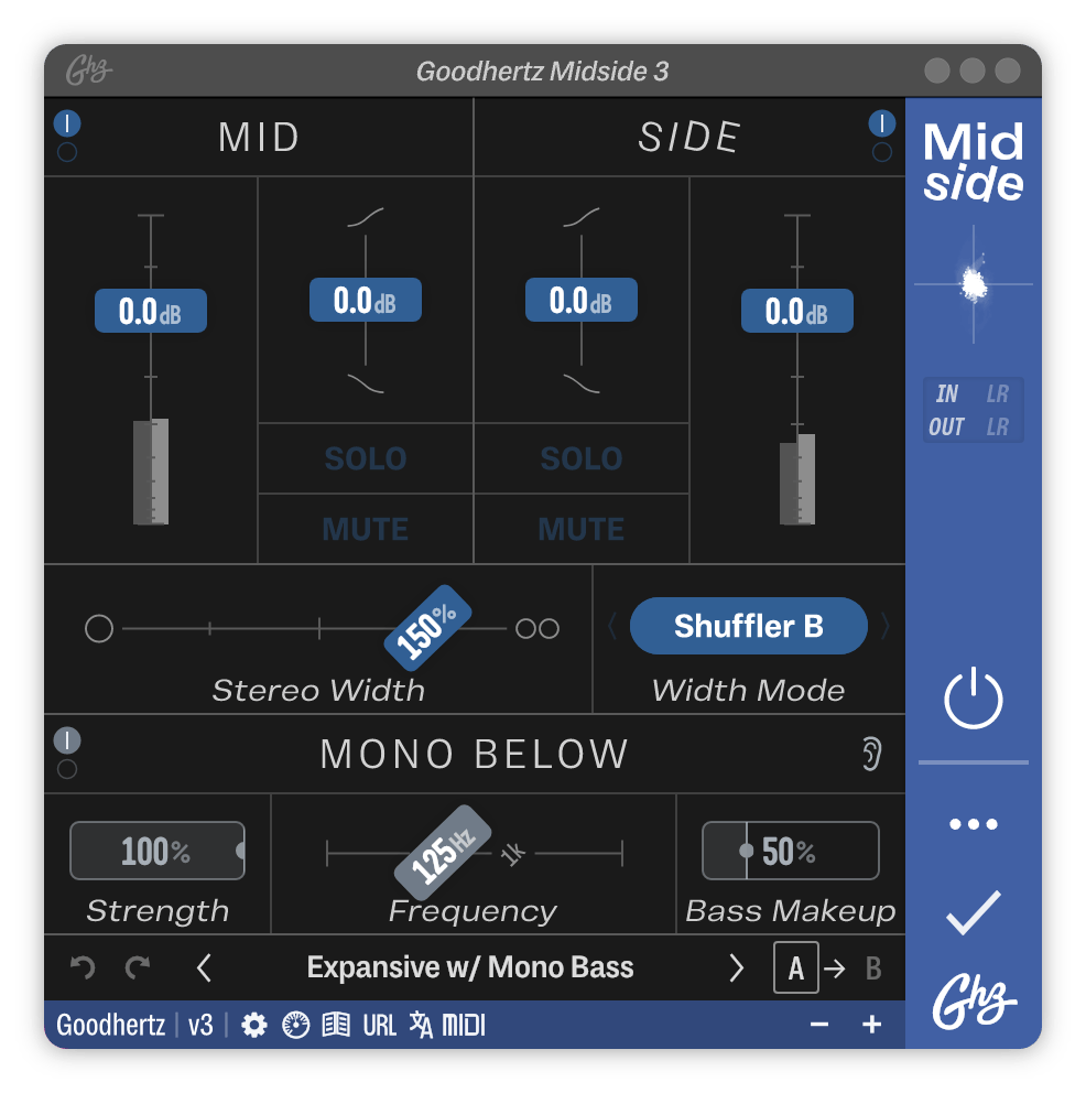 A screenshot of the Midside interface