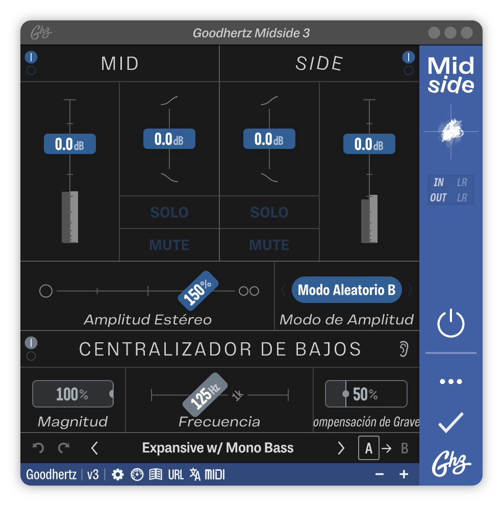 A screenshot of the Midside interface
