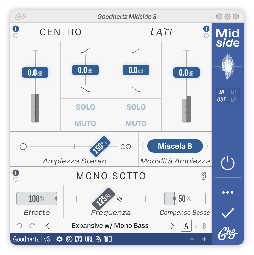 A screenshot of the Midside interface
