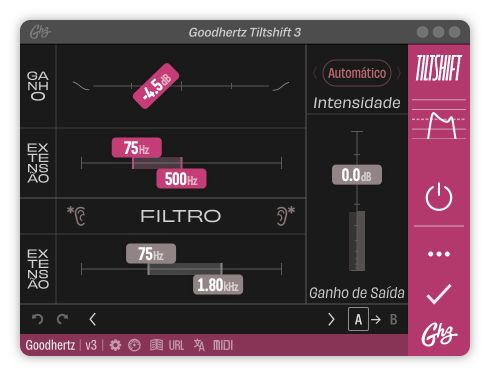 A screenshot of the Tiltshift interface