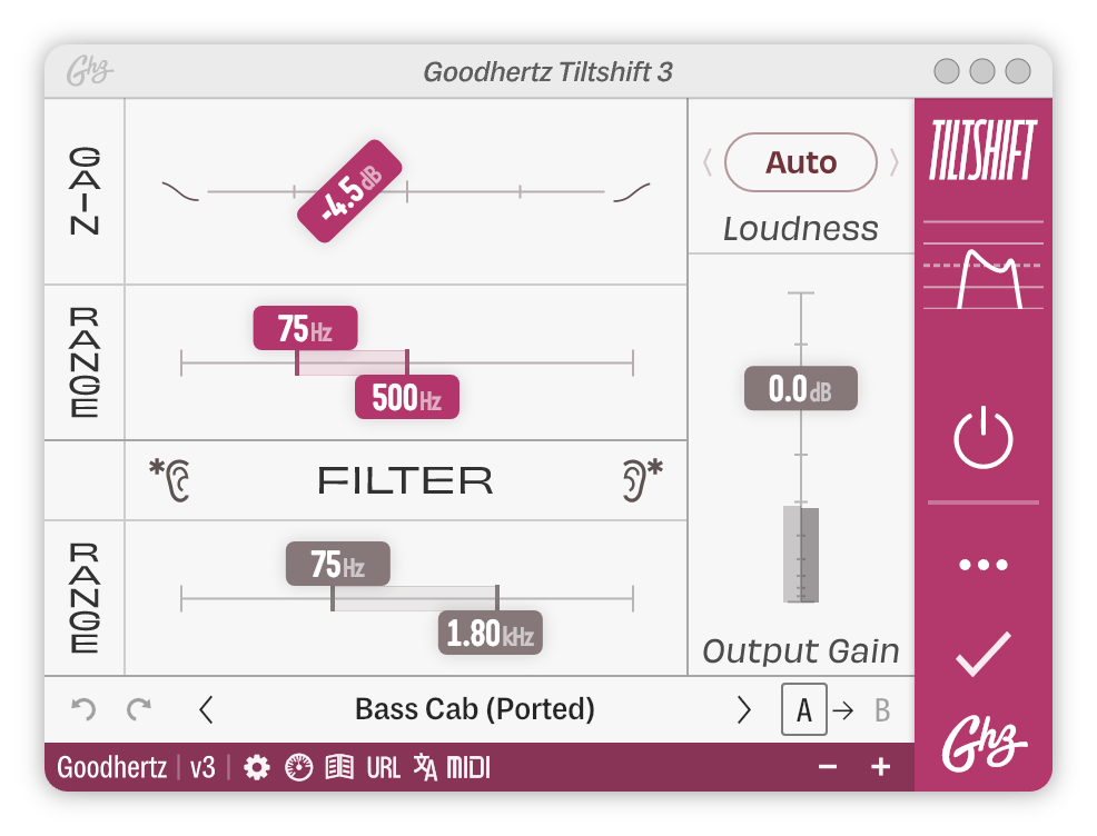 A screenshot of the Tiltshift interface