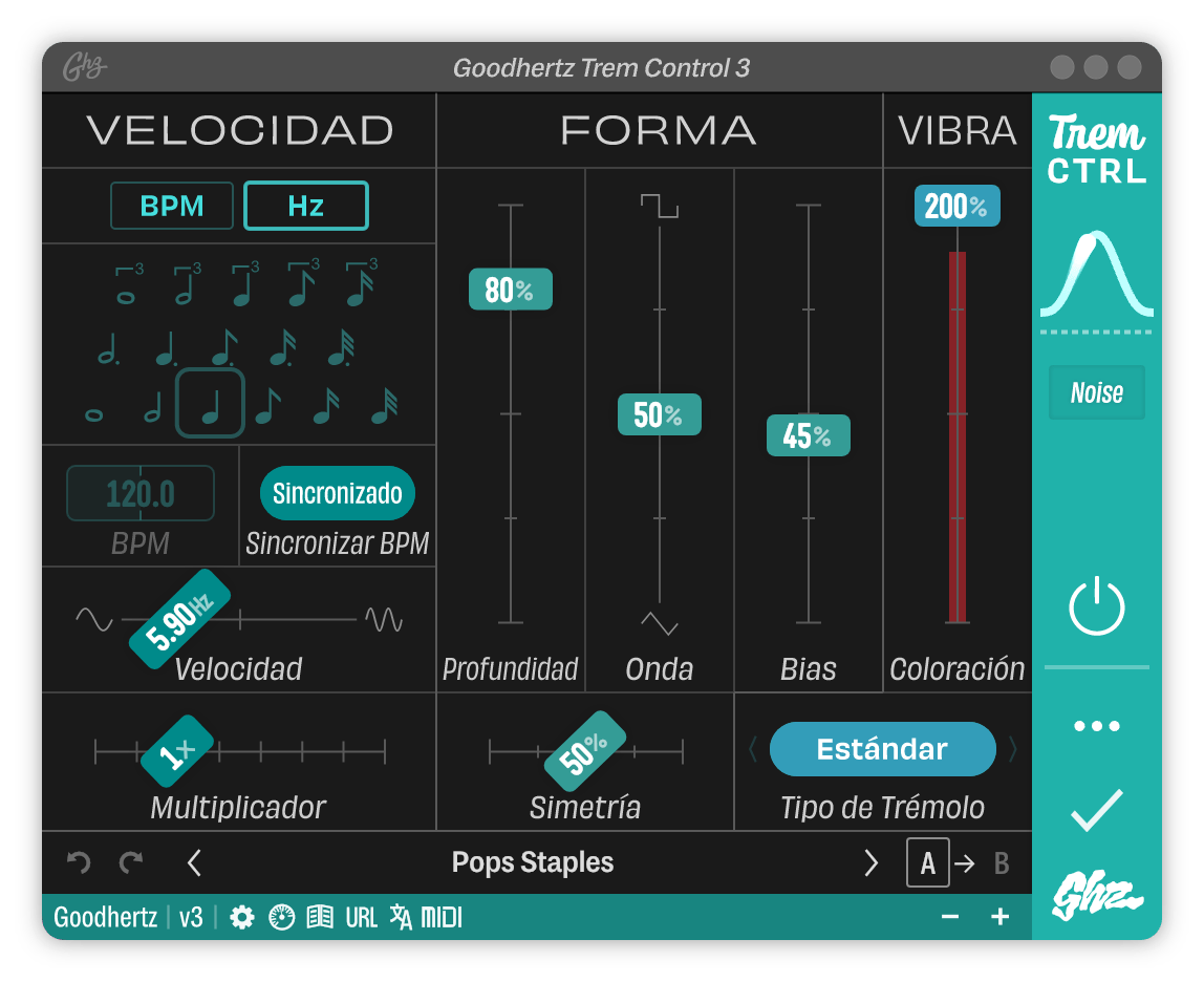 A screenshot of the Trem Control interface