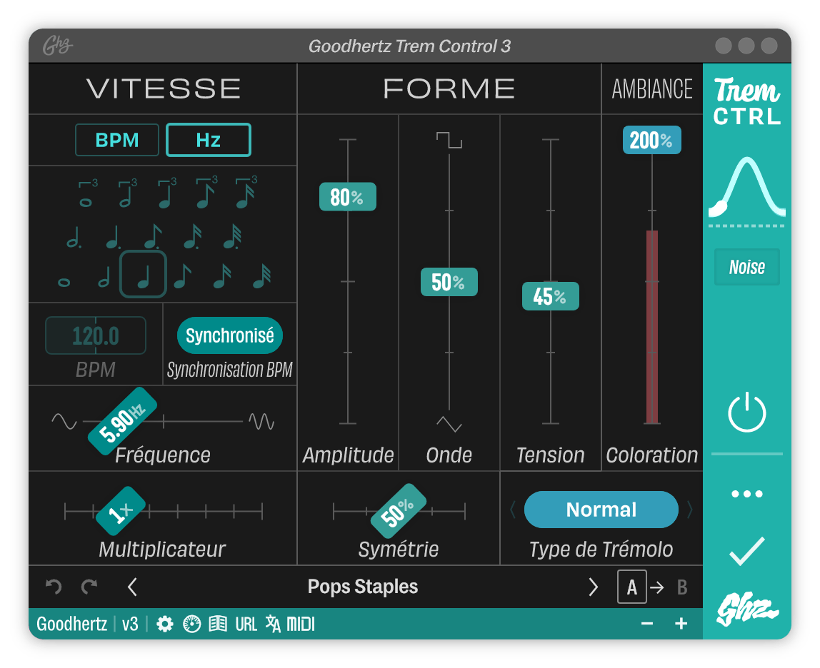 A screenshot of the Trem Control interface