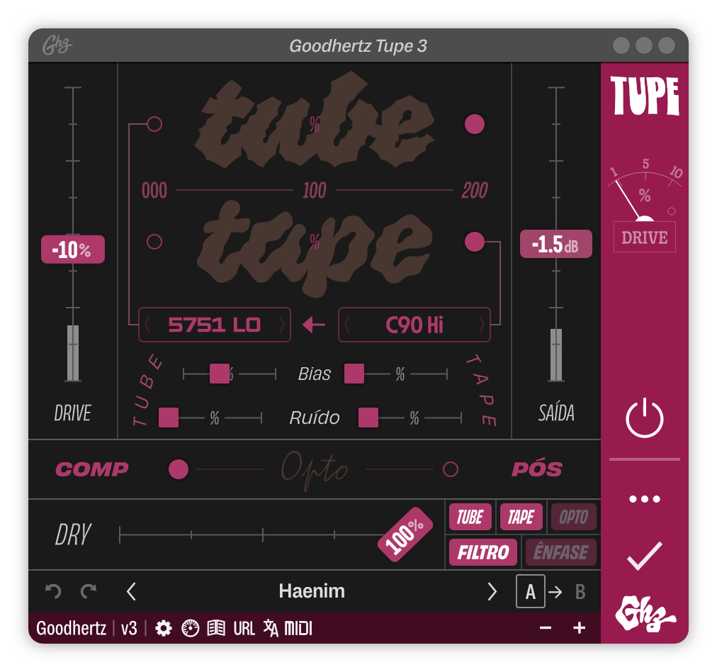 A screenshot of the Tupe interface