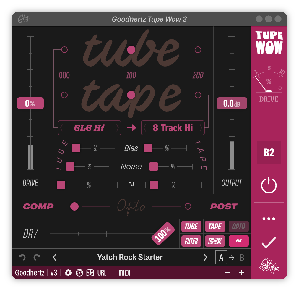 A screenshot of the Tupe Wow interface