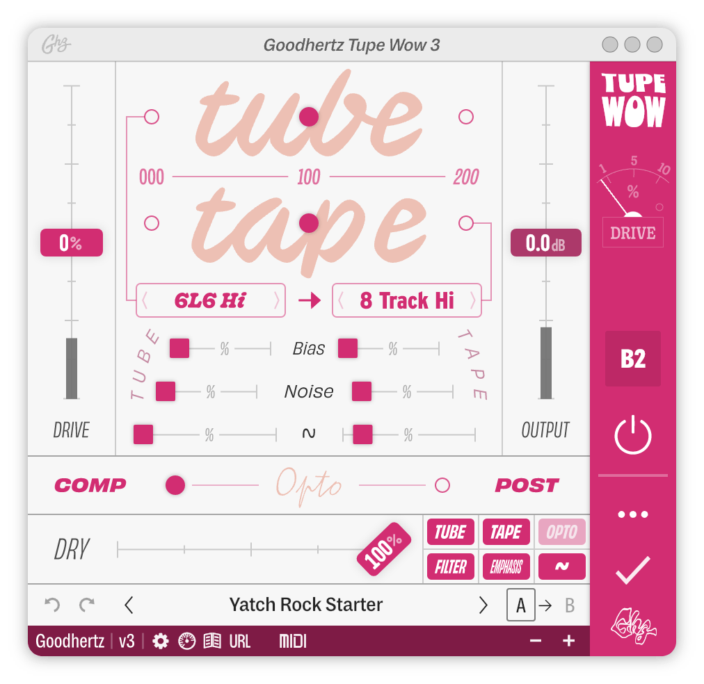 Image of the user interface of Tupe Wow
