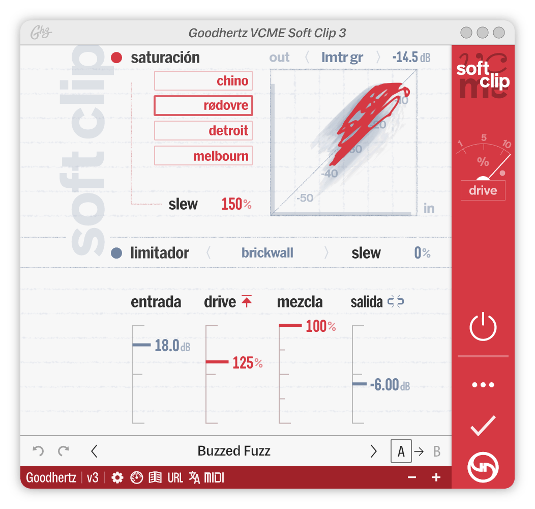 A screenshot of the VCME Soft Clip interface
