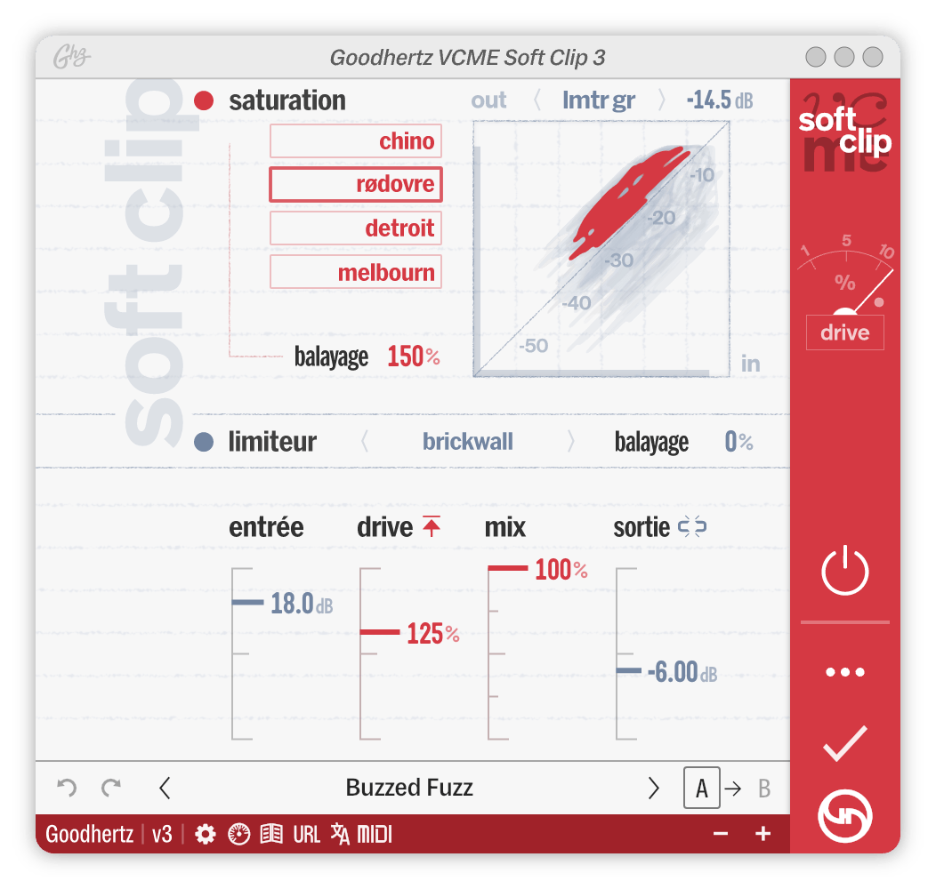 A screenshot of the VCME Soft Clip interface
