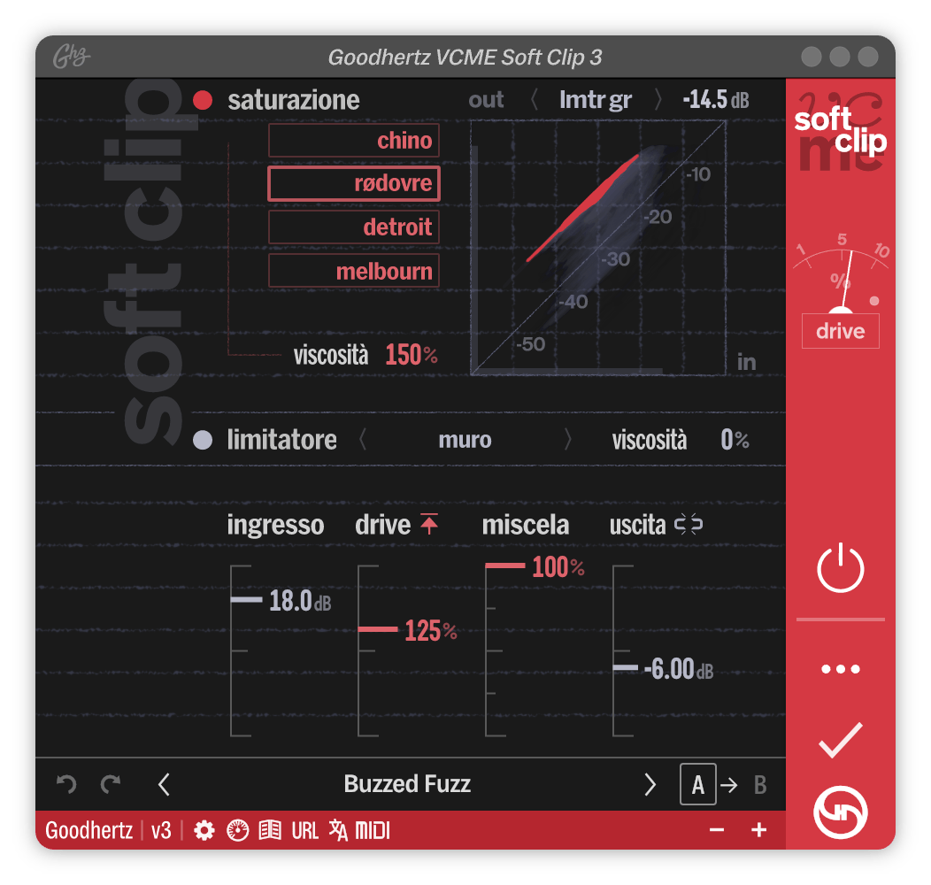 A screenshot of the VCME Soft Clip interface