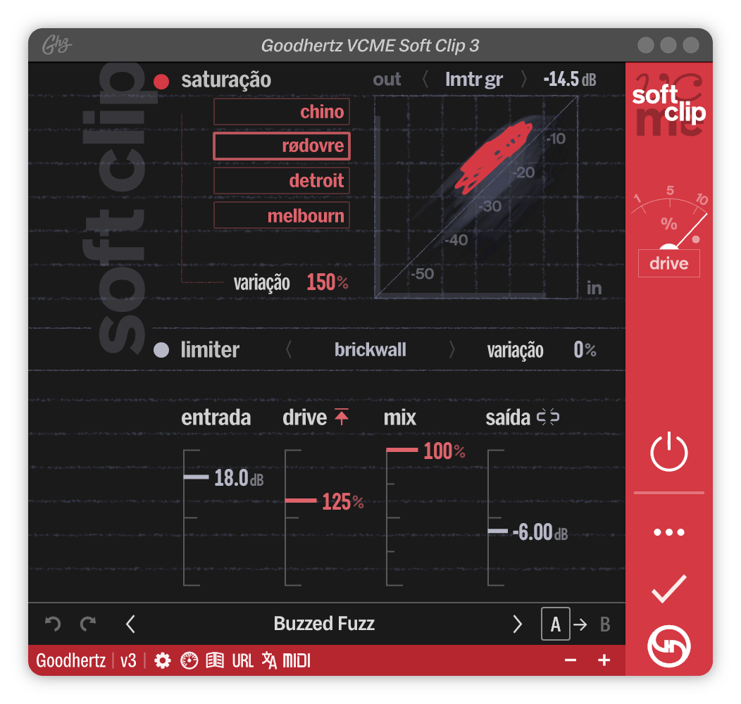 A screenshot of the VCME Soft Clip interface