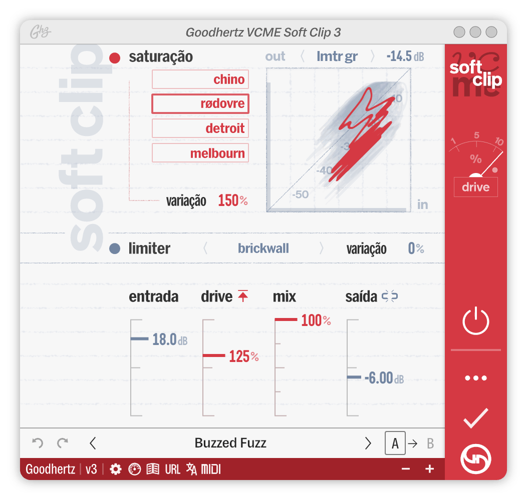 A screenshot of the VCME Soft Clip interface