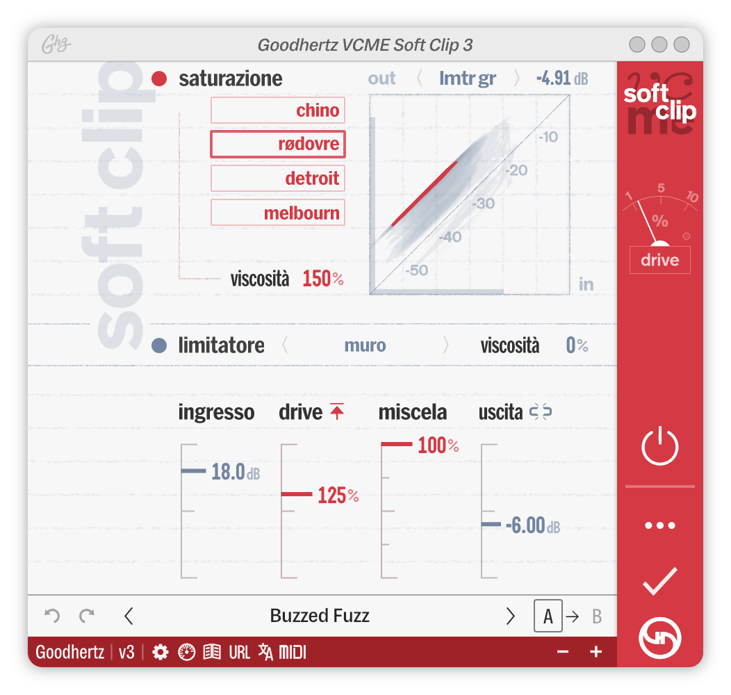 A screenshot of the VCME Soft Clip interface