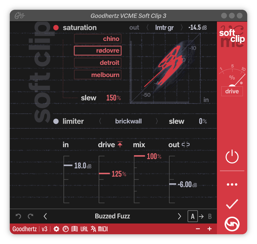 A screenshot of the VCME Soft Clip interface