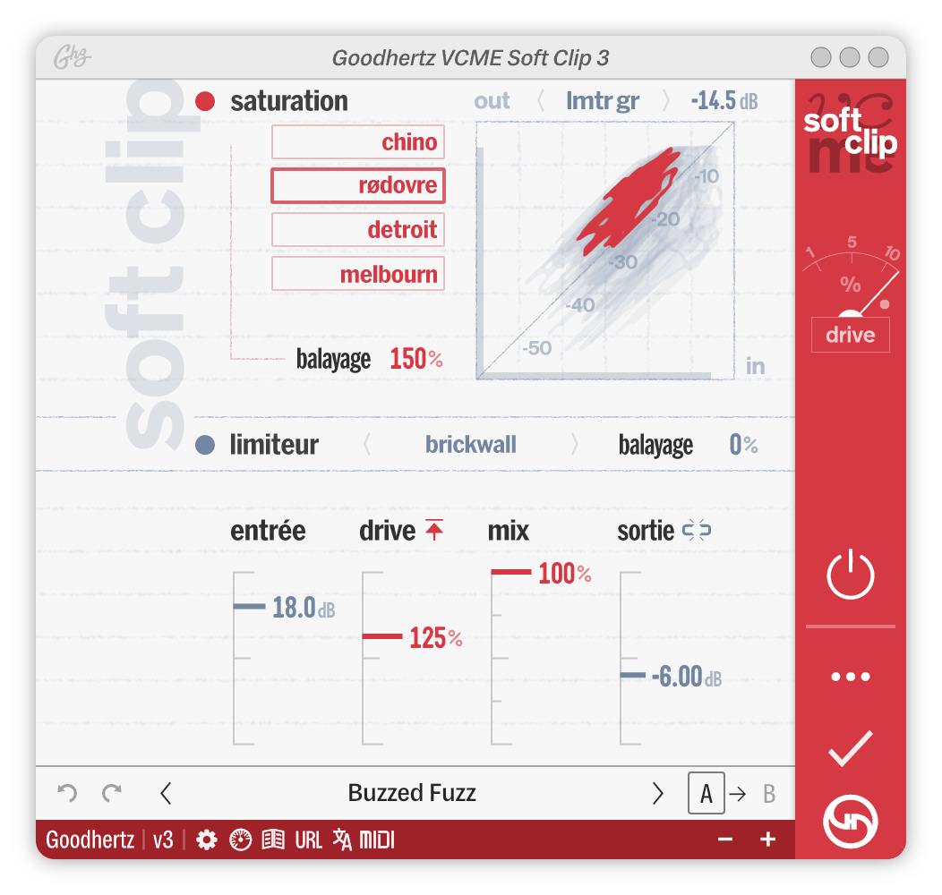A screenshot of the VCME Soft Clip interface