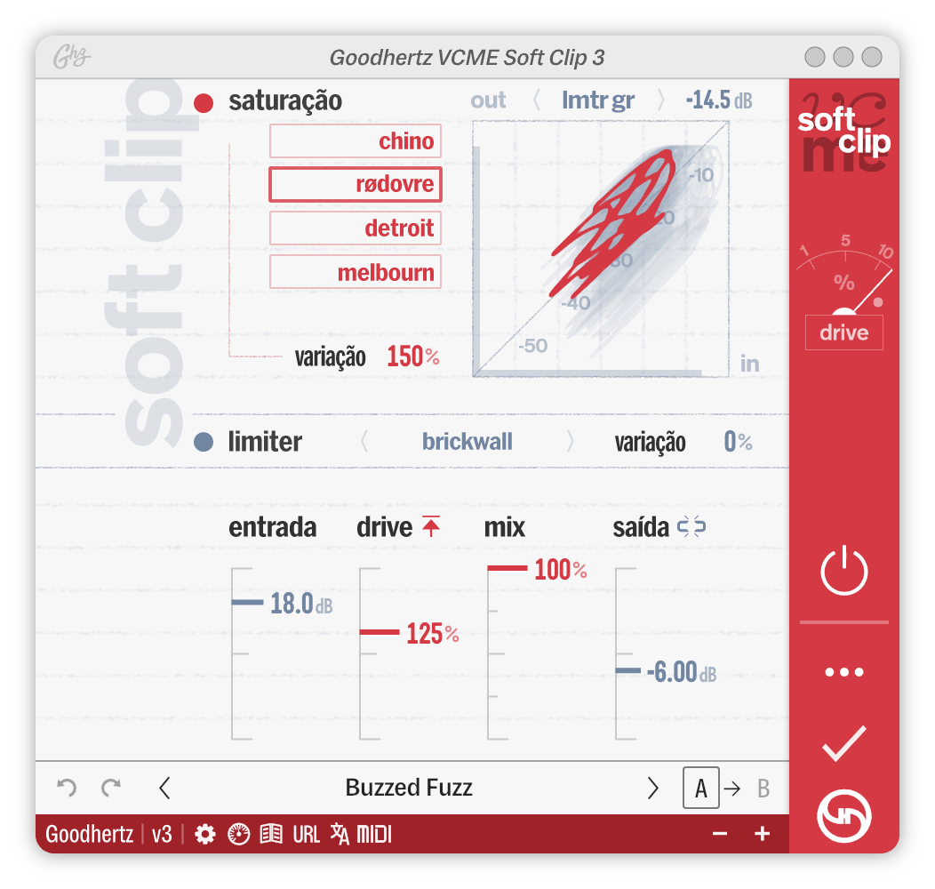A screenshot of the VCME Soft Clip interface