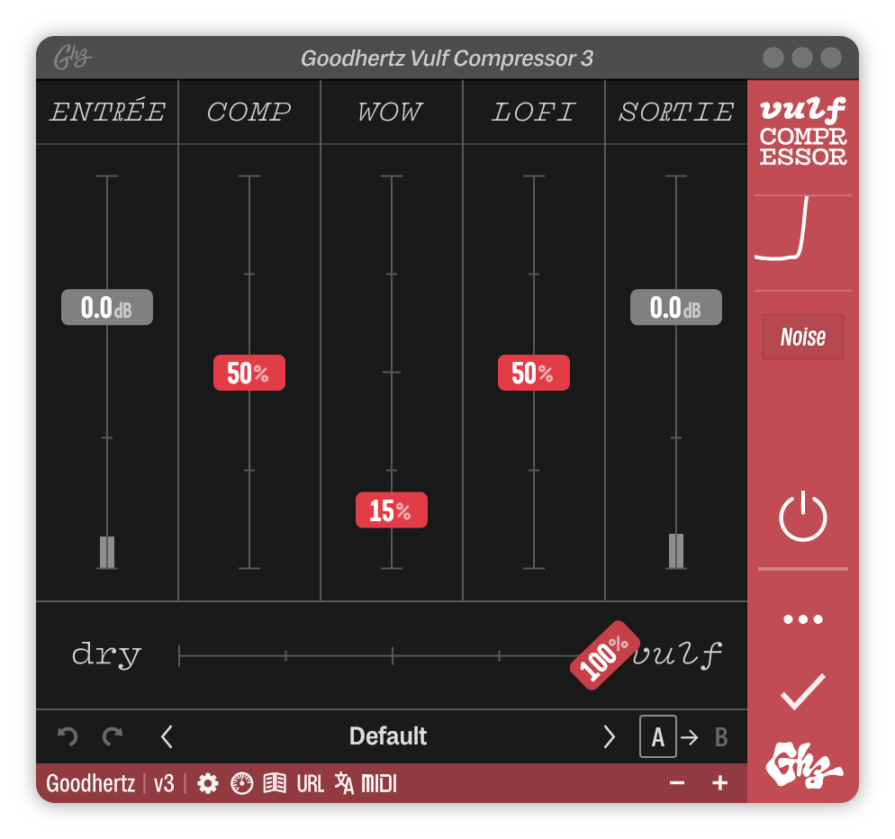 A screenshot of the Vulf Compressor interface